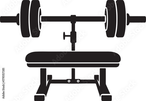 Bench Press Barbell Vector Illustration
