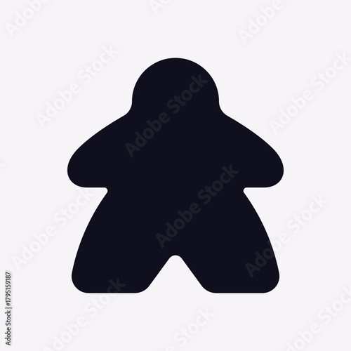 Vector illustration of a small wooden game figure silhouette. Minimal flat design of a classic board game pawn symbol for tabletop and gaming projects.