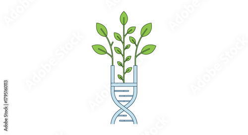 An illustrative concept depicting the profound connection between genetic science and plant life, symbolizing advancements in biotechnology, sustainable agriculture, and natural innovation