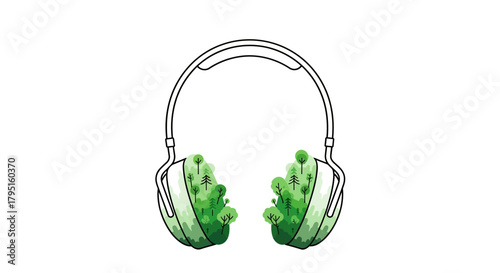 Eco Soundscape Headphones Enveloped in Lush Greenery