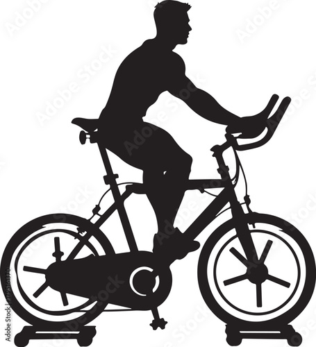 Exercise Bike Silhouette Vector