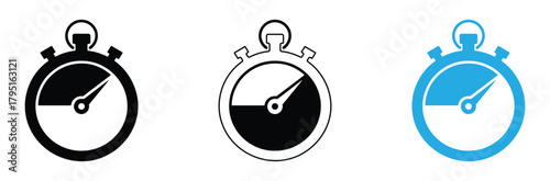 Three stopwatch icons showcase time management and productivity, perfect for countdowns, deadlines, and competition visuals in your projects