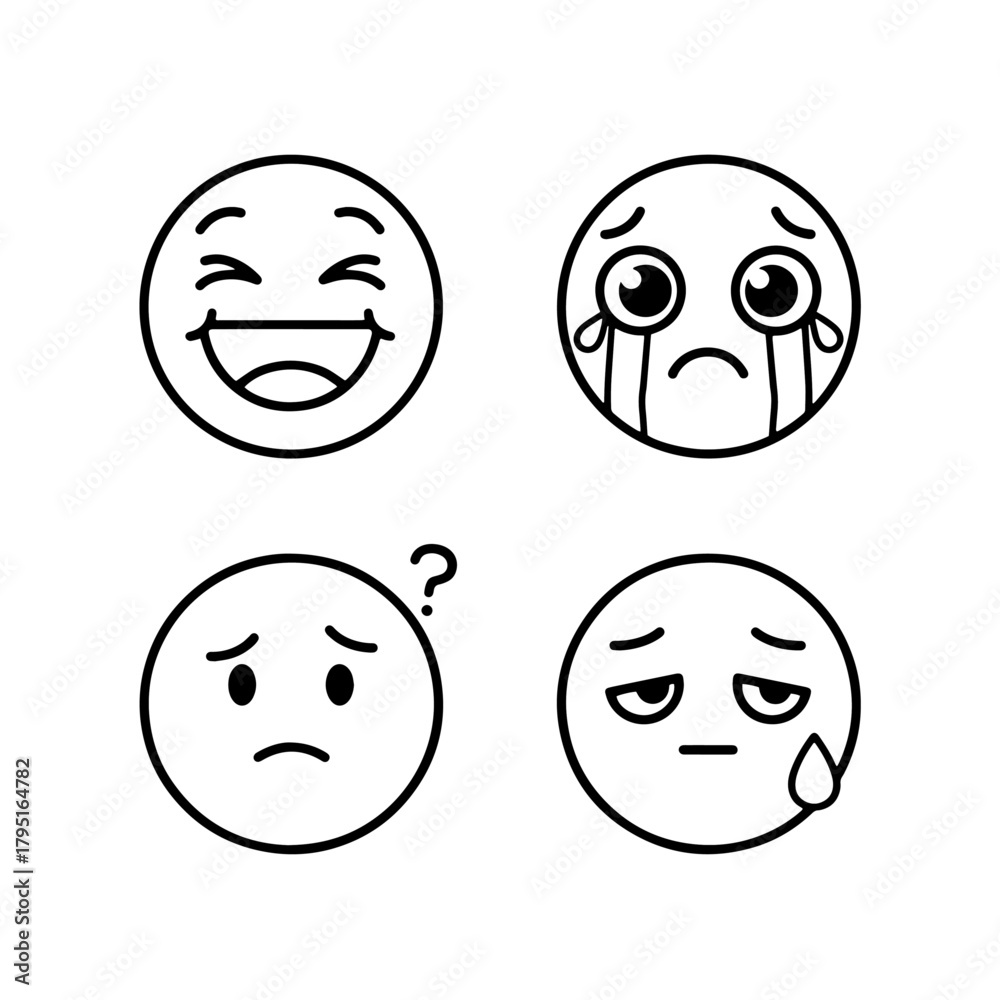 Fototapeta premium set of funny faces