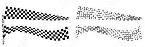 Dynamic checkered flag design elements for racing events and competitions, perfect for motorsport themed graphics and high speed designs, creating a sense of victory
