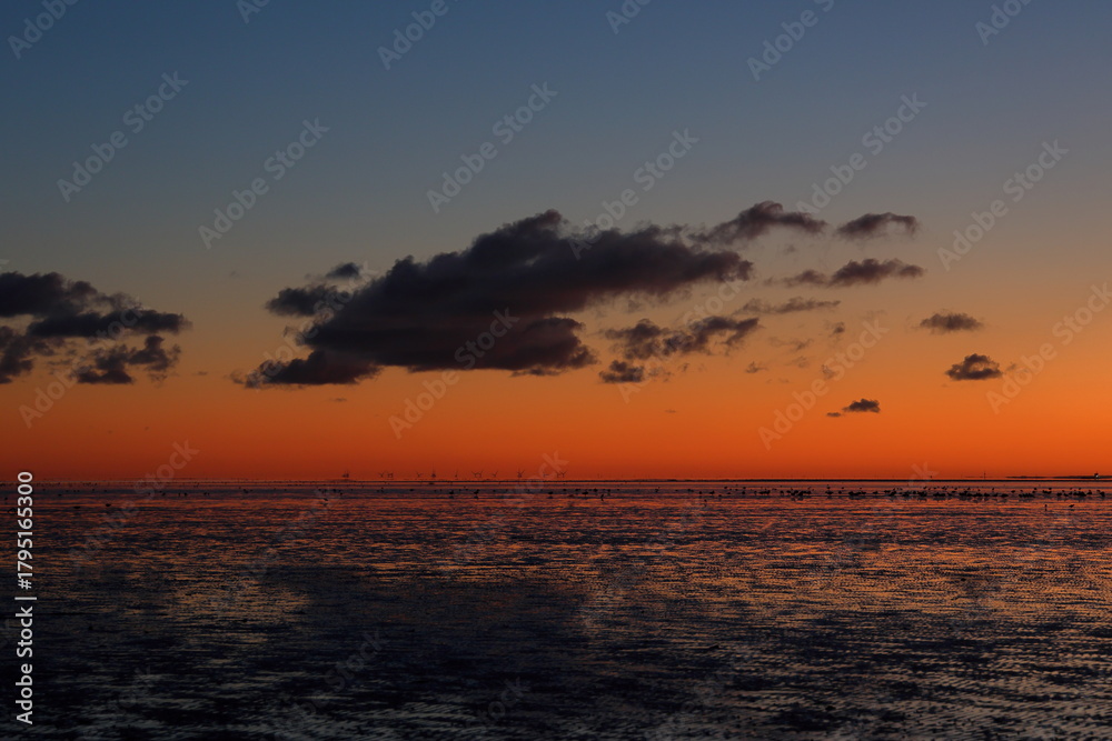 Fototapeta premium wadden sea sunrise