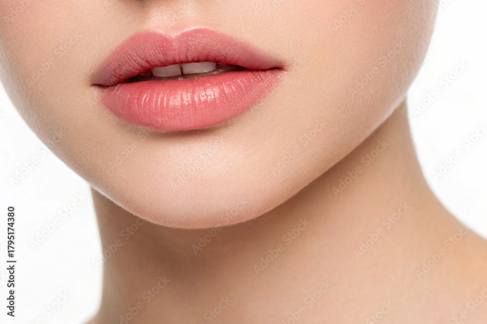 Obraz premium close up portrait of young woman with perfect skin and lips