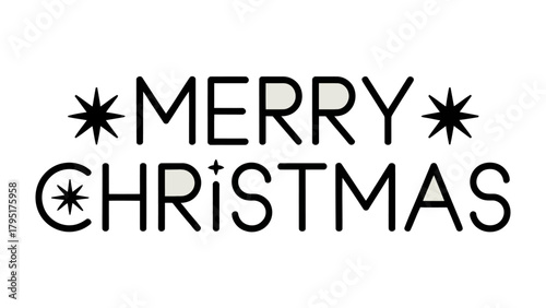 Merry Christmas text: A minimalist festive design spells out Merry Christmas, using a simple, modern typography, exuding a sense of cheer.