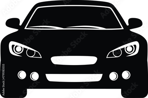 Find black car front view vector image for design and creative projects eps silhouette