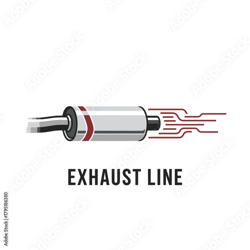 Automotive Exhaust Pipe Speed Line Logo
