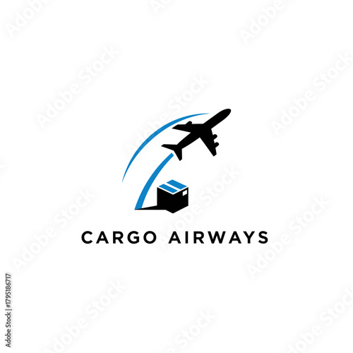 Abstract Cargo Airplane Logistics Logo