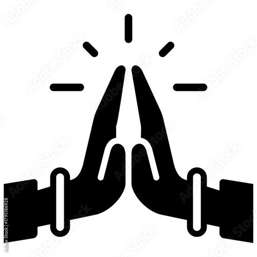 hand praying glyph icon