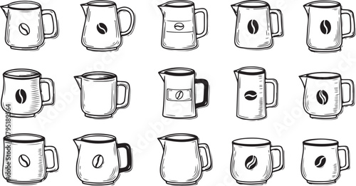 Assorted Coffee Mugs and Jugs Set Coffee Shop Collection