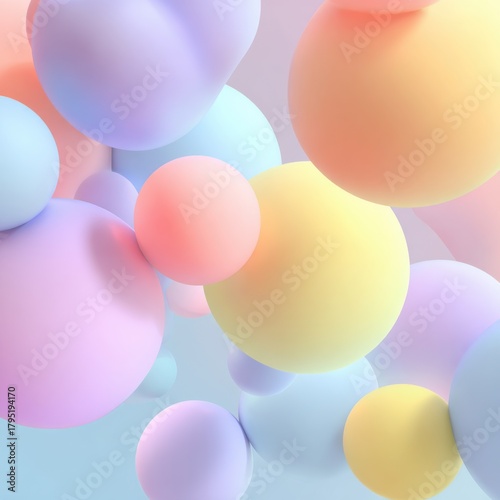 Soft pastel spheres abstract background design