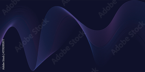 Abstract background with glowing wave. Shiny moving lines design element. Modern pink blue gradient flowing wave lines. Futuristic technology concept.