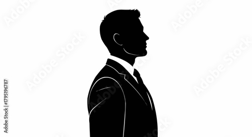 Silhouette of a Professional Man in Profile.