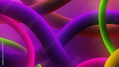 Abstract colorful tubes background, modern gradient design, vibrant color scheme, trendy wallpaper design