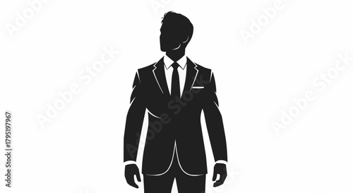 Silhouette of a professional businessman in a formal suit.
