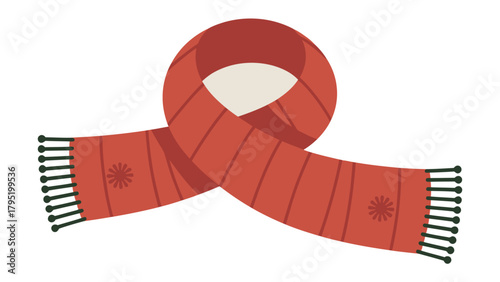 Cozy Crimson Scarf: A warm and inviting crimson scarf, artfully draped, with delicate detailing, embodying winter comfort and fashion.