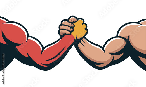 Muscular Arms Competition Vector Illustration, easily editable.