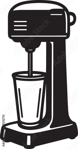 Vintage milkshake machine out line silhouette illustration