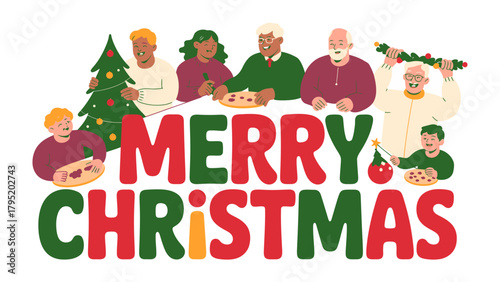 Christmas cheer and family: A heartwarming illustration of a family celebrating christmas, filled with joy, sharing gifts, and cherishing the festive spirit. 