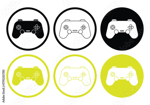 Game Controller Icon Pack – Vector Joypad and Console Line Illustrations.