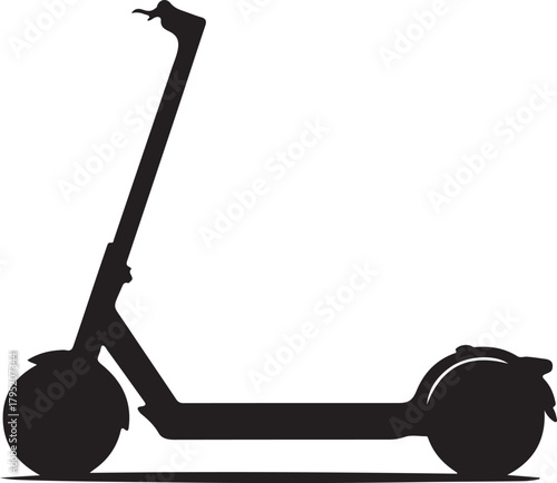 Silhouette of a modern electric scooter on a clean white background