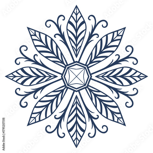 Elegant floral mandala, a symmetrical and decorative design