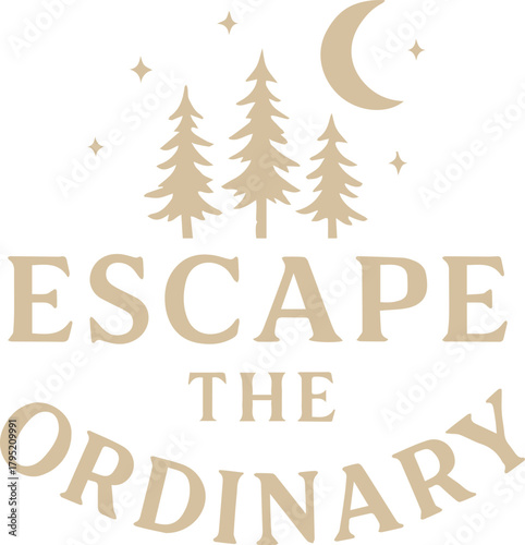 An evocative illustration beckons viewers to Escape the Ordinary, the typography and imagery inviting a journey away from the mundane and into a realm of wonder.