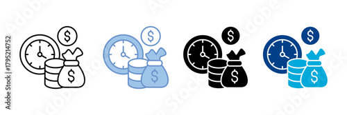 Time Investment    Icon Set Multiple Style Collection