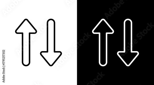 Sorting Arrows White Icon Set Design