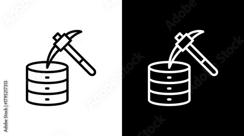 Data Mining White Icon Set Design