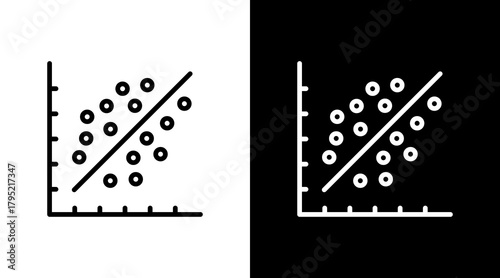 Scatter Plot White Icon Set Design