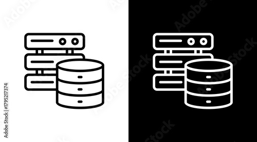 Database White Icon Set Design