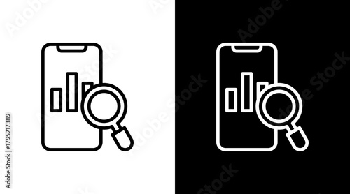 Mobile Analytics White Icon Set Design