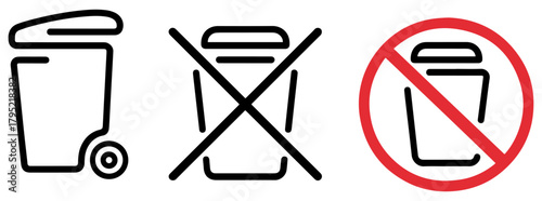 clean waste bin no trash icon