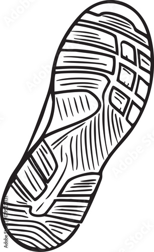 Shoe sole vector: black and white tread pattern graphic eps silhouette
