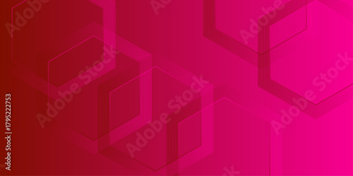 Luxury red and gold abstract background. Abstract background with hexagonal geometry as the main figure. Tech business gradient background banner presentation art design hexagonal elements .
