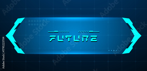 Blue technology box or futuristic callout title. Vector Editable
