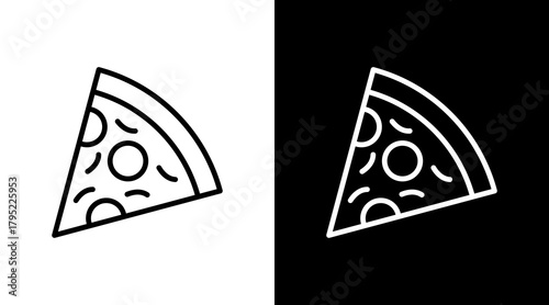 Pizza Slice  White Icon Set Design