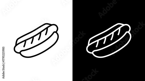 Hot Dog  White Icon Set Design