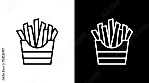 Fries  White Icon Set Design