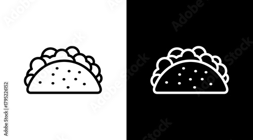 Taco  White Icon Set Design