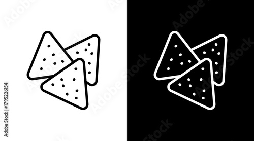 Nachos  White Icon Set Design