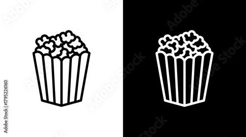 Popcorn  White Icon Set Design