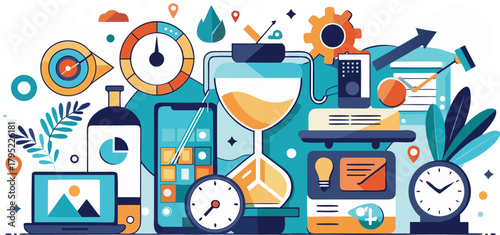 Efficient business workflow and time management planning concept