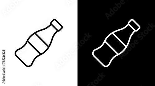 Cola Bottle  White Icon Set Design