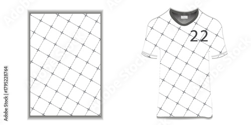 Specification Baseball T Shirt Mockup  isolated on white background , A sample design elements or text number on the shirt , blank for printing , vector illustration