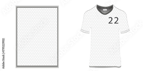 Specification Baseball T Shirt Mockup  isolated on white background , A sample design elements or text number on the shirt , blank for printing , vector illustration
