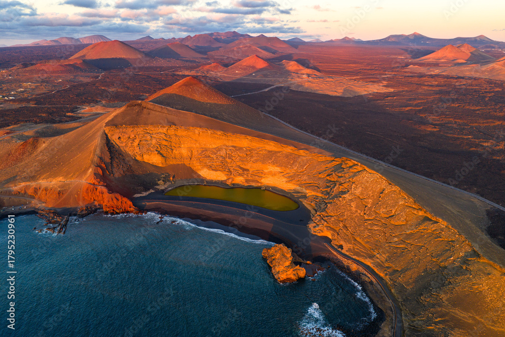 Decke mit Foto mit El Golfo Küste auf Lanzarote #1795230961